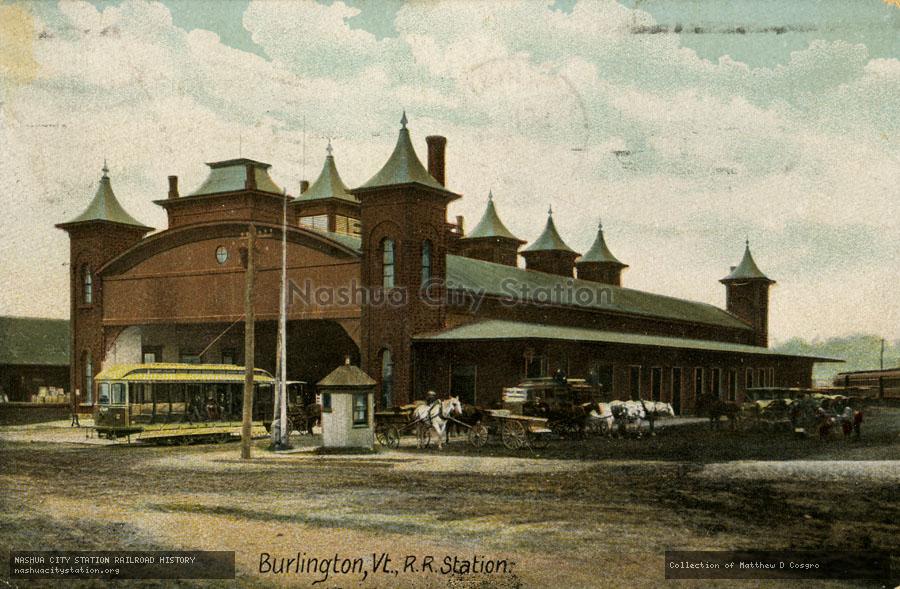 Postcard: Burlington, Vermont Railroad Station
